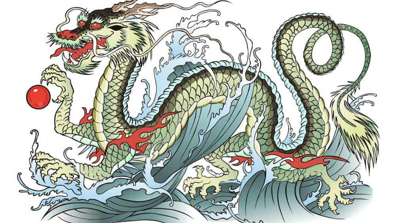 Japanese style illustration of a dragon - Stock Illustration [109846648] -  PIXTA